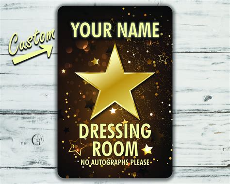 custom dressing room brown  gold metal sign etsy personalized