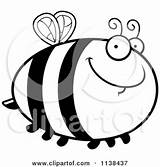 Outlined Bee Chubby Smiling Clipart Cartoon Thoman Cory Coloring Vector 2021 sketch template