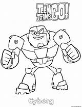Coloring Teen Titans Go Cyborg Pages Cartoon Printable sketch template