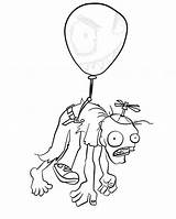 Zombie Coloring Vs Flying Balloon Bamboo Baloon Plant Propeller Zombies sketch template