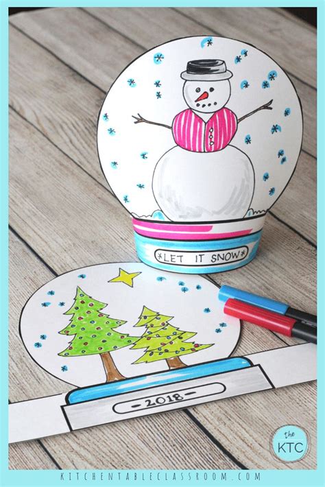 snow globe craft template