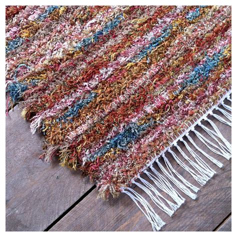 handmade rag rug multicolored shag     vermontrugfarm