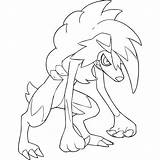 Lycanroc Colorir Pokémon sketch template