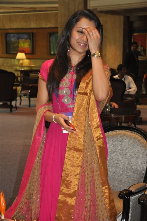 cute photos actress trisha new cute photos stills in churidar at ficci launch