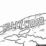Hollywood Sign Los Angeles Coloring Pages Famous Landmarks Places Clip Landmark Ca Drawing Colouring Sheets Kids Thecolor Online Cliparts Usa sketch template
