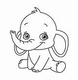 Coloring Pages Cute Animal Elephant Baby Kids Drawing Animals Elephants Drawings Disney Printables Printable Color Print Things Easy Outline Sheets sketch template