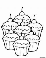 Cupcakes Coloriage Quatres sketch template