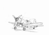Corsair F4u Aircraft sketch template
