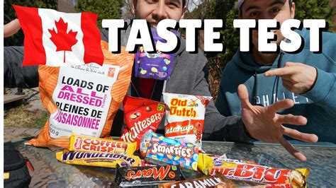 american tries canadian snacks and candy taste test youtube