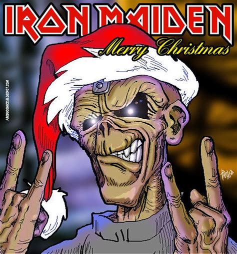 iron maiden merry christmas by pardocomics eddie iron maiden weihnachtsgrüße musik en