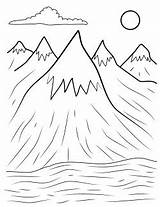 Coloring Mountain Mountains Appalachian Pages Range Template Print sketch template