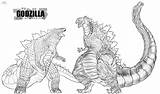 Godzilla Mechagodzilla Shin Monsters Gozilla Ghidorah Malvorlagen Ataques Monstruos sketch template