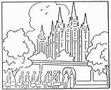 Coloring Temple Lds Sketch Slc Ausmalbild Mormon sketch template