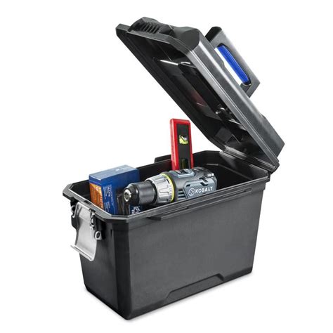 Shop Kobalt Zerust 15 75 In Plastic Lockable Tool Box Black At Free