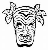 Tiki Coloriages Hawaienne Vecteur Masque Gratuit Bois Clipartmag Totems sketch template