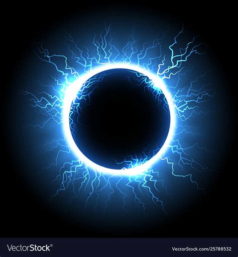 electric lightning ball  black background vector image