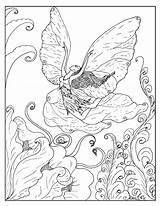 Coloring4free Colouring Mythical Fairies Bestcoloringpagesforkids Elf Advanced Unicorns Getdrawings sketch template