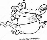 Cartoon Jogging Vector Stock Illustration Alligator Outlined Coloring Depositphotos Ronleishman sketch template