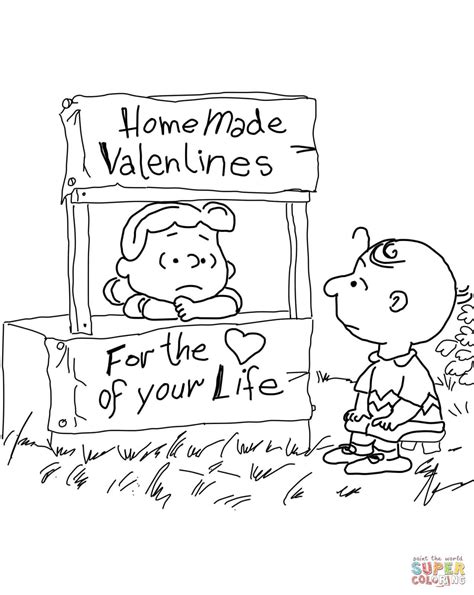 peanuts valentines day coloring page  printable coloring pages