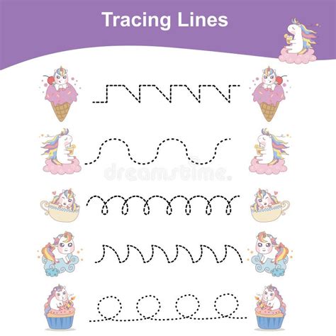 tracing lines unicorn stock vector illustration  activities