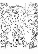 Coloring Spring Pages Kids Printable Sheets Season Sun Sheet Color Animal Seasons Worksheets Cute Flower Colouring Preschool Print Online Activities sketch template