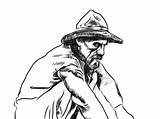 Gold Panning Drawing Prospector Getdrawings Behance sketch template