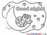 Coloring Good Night Sheets Cards Moon Printable Hits sketch template