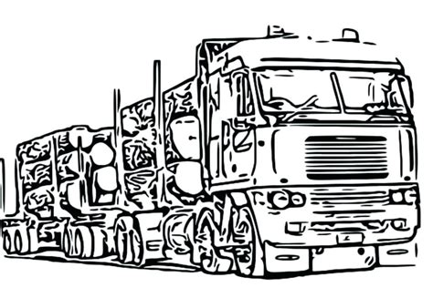 tractor trailer sketch  paintingvalleycom explore collection