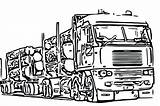 Truck Trailer Tractor Log Coloring Pages Semi Kenworth Sketch Color Paintingvalley Template sketch template