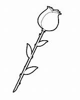 Coloring Pages Rose Printable Stem Flower Long Color Stems Clipart Drawing Flowers Book Valentines Roses Sheets Print Click Open Colouring sketch template
