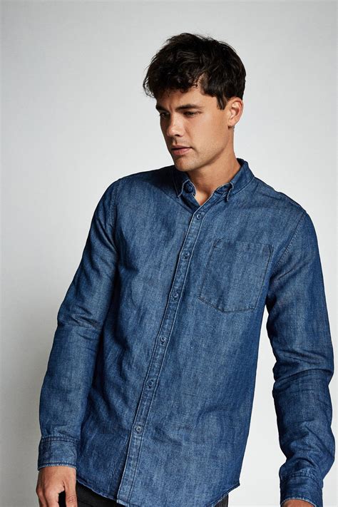 premium denim linen shirt dark indigo cotton  shirts superbalistcom