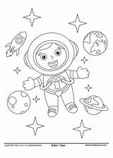 Astronaut Kidzezone Astronout Rocket sketch template