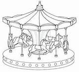 Carousel Coloring Pages Sheets Carosel Colouring Clipart Merry Round Go Choose Board sketch template