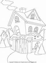 Coloring Cottage Pages Houses Print House Kids Color Sheet Printable Getcolorings Dots Join sketch template