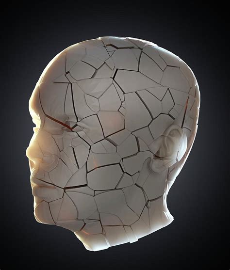 human head  cracks photograph  andrzej wojcicki
