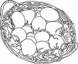 Chicken Egg Coloring Pages Basket Drawing Getdrawings Netart sketch template
