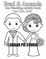 Wedding Coloring Printable Personalized Book Activity sketch template