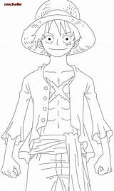 Luffy Coloring Monkey Printablecolouringpages Salvo sketch template