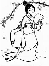 Coloring Mulan Pages Print Disney Color Recommended sketch template
