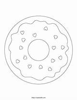 Donut Coloring Sprinkles Template Heart sketch template