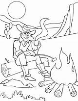 Coloring Campfire Pages Cowboy Color Getcolorings sketch template