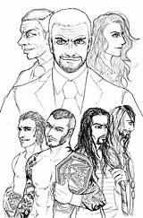 Coloring Roman Reigns sketch template