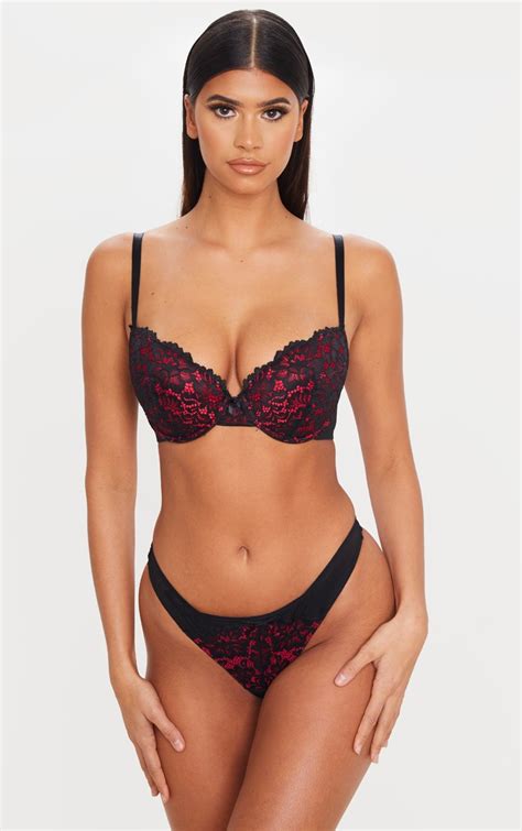 red ann summers dd contrast lace plunge bra prettylittlething