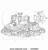 Clutter Clipart Cartoon Outline Office Businessman Royalty Shoveling Rf Through His Toonaday Business Illustrations Clip Clipartof sketch template