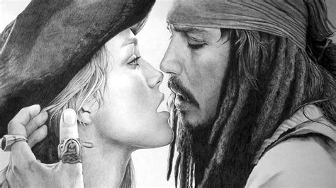 Movie Elizabeth Swann Kiss Draw Fantasy Jack Sparrow Actress