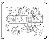 Kleurplaten Verjaardag Volwassenen Feest Wensjes Anniversaire Joyeux Colorier Geburtstag sketch template