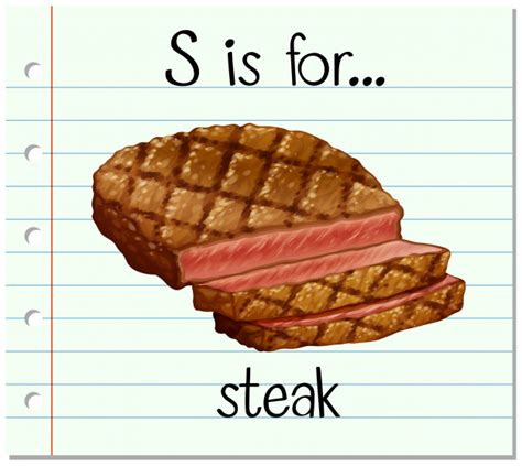 flashcard letter    steak  vector nohat   designer