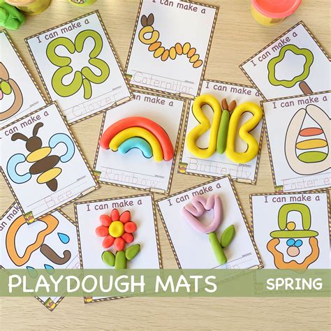 printable play dough mats montessori spring printables play etsy uk