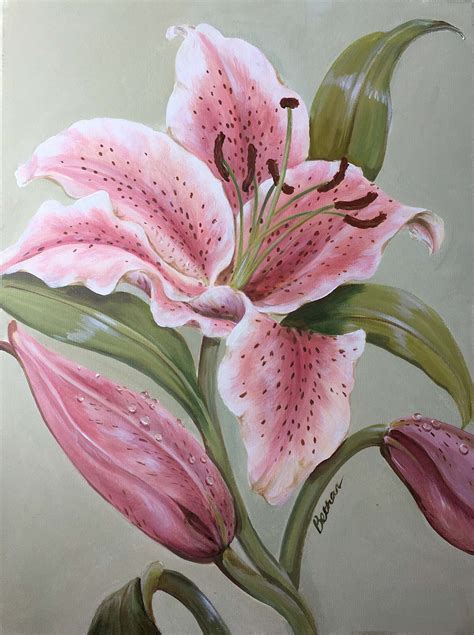lily acrylic painting    bethan clayton designs