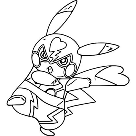 coloring page pikachu pikachu libre